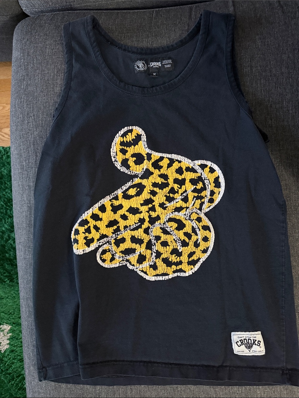 Crooks & Castles Black Tank with Gold Accent Graphic